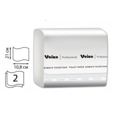 Бумага туалетная листовая Veiro Professional "Comfort"(V-сложение) 2-слойная,250лист/пач,белая TV201